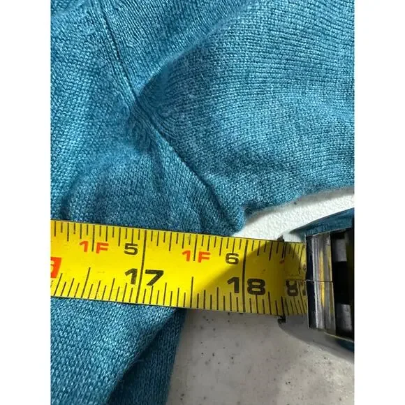 TOMMY BAHAMA turtle cowl neck SWEATER FOR WOMEN Size M Blue Wool Blend A11 - Picture 4 of 5